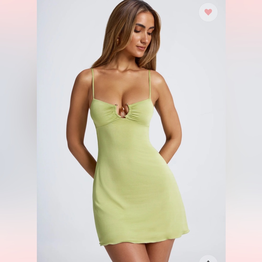 Oh Polly Green Deia Mini Dress